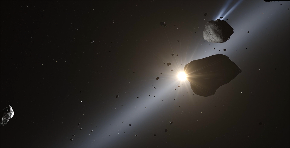 A comet in the Solar system