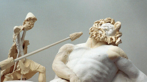 Sculpture d’Ulysse aveuglant Polyphemus (Ier siècle av. J.-C.), musée archéologique national de Sperlonga (Italie). 