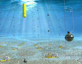 3D rendering of the underwater neutrino detector