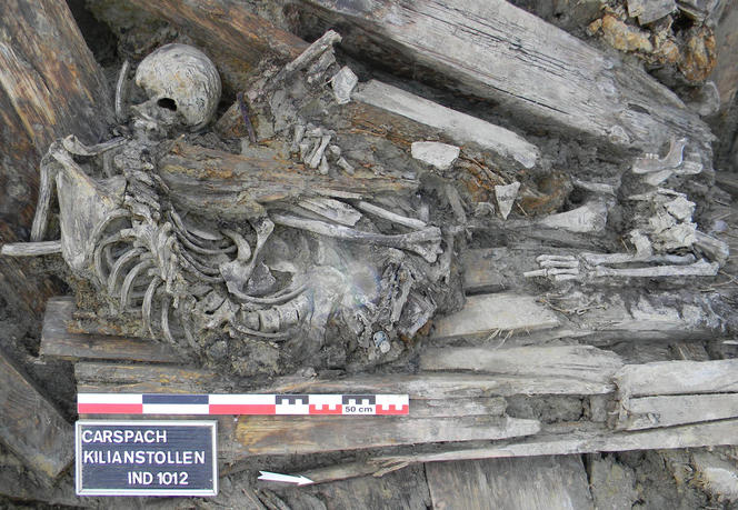Squelette d'un soldat retrouvé dans le Kilianstollen.