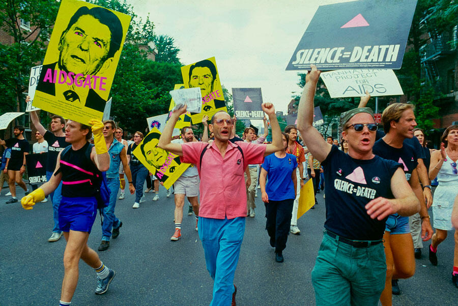 Act Up New York Protesting, Protest Signs, Aids Gate, Reagan, 1987