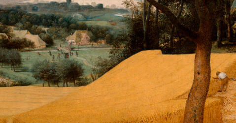 Detail of The Harvesters, by Pieter Brueghel The Elder, 1565. New York, The Metropolitan Museum of Art.