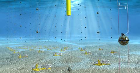 3D rendering of the underwater neutrino detector