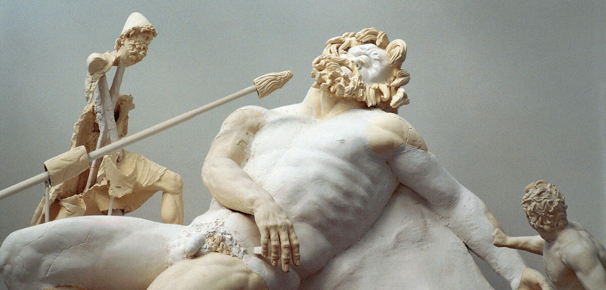 Sculpture d’Ulysse aveuglant Polyphemus (Ier siècle av. J.-C.), musée archéologique national de Sperlonga (Italie). 