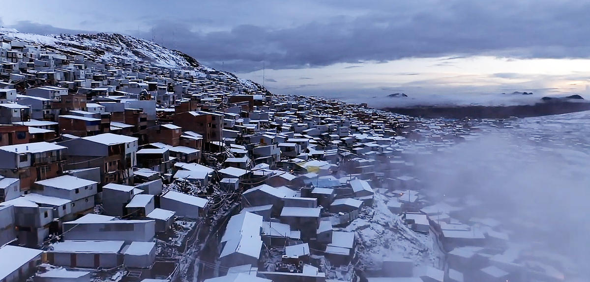 Aerial view of the world's highest permanent city